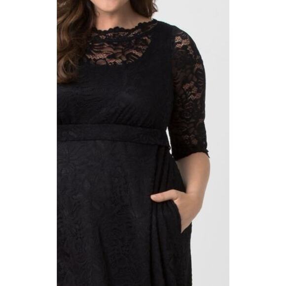 Kiyonna Maxi 1X Leona Lace Formal MOB Gown Pockets Lined Elegant Slimming Gala - Picture 6 of 13